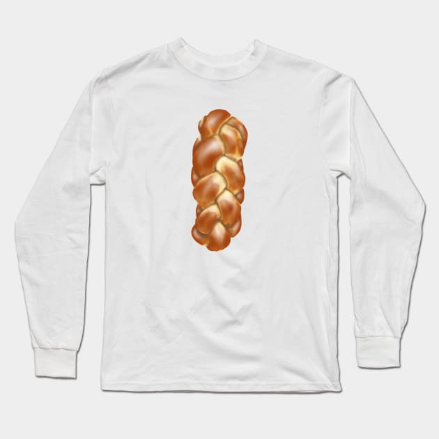 Braided Challah Loaf Long Sleeve T-Shirt by HB Loves Crafts